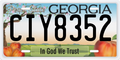 GA license plate CIY8352