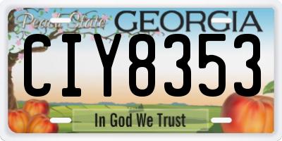 GA license plate CIY8353