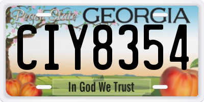 GA license plate CIY8354