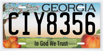 GA license plate CIY8356