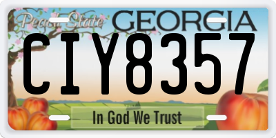 GA license plate CIY8357