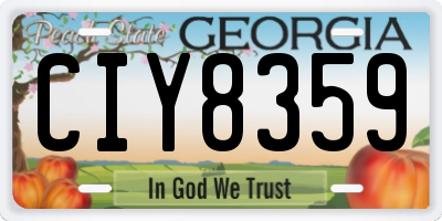 GA license plate CIY8359