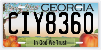 GA license plate CIY8360