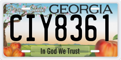 GA license plate CIY8361