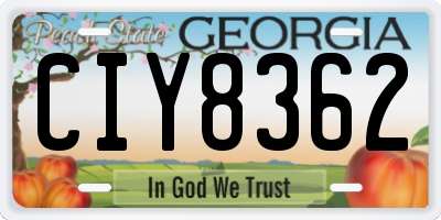 GA license plate CIY8362