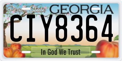 GA license plate CIY8364