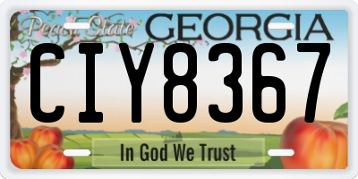 GA license plate CIY8367