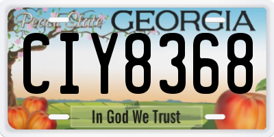 GA license plate CIY8368