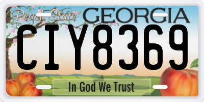 GA license plate CIY8369