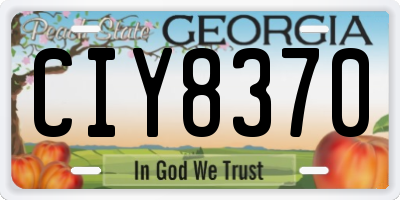 GA license plate CIY8370