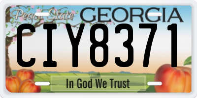 GA license plate CIY8371