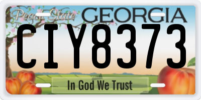 GA license plate CIY8373