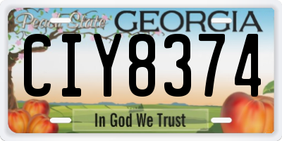 GA license plate CIY8374