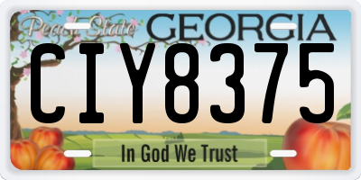 GA license plate CIY8375