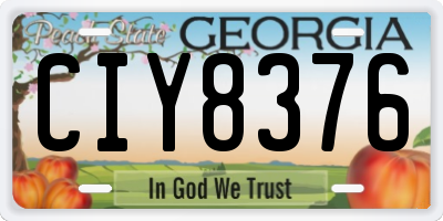GA license plate CIY8376