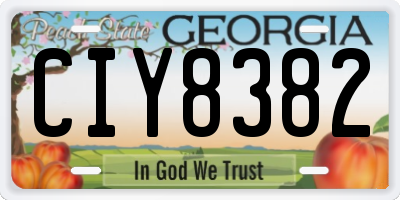 GA license plate CIY8382