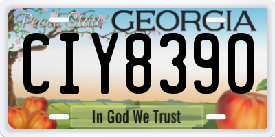 GA license plate CIY8390