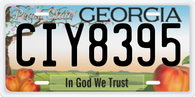 GA license plate CIY8395