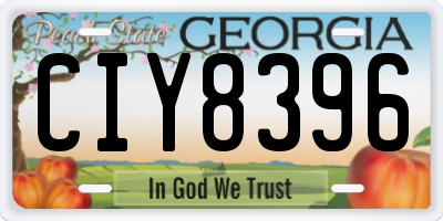 GA license plate CIY8396