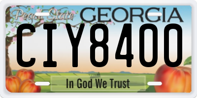 GA license plate CIY8400