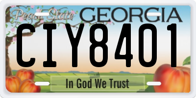 GA license plate CIY8401