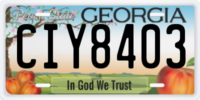 GA license plate CIY8403