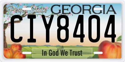 GA license plate CIY8404