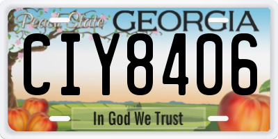 GA license plate CIY8406