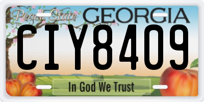 GA license plate CIY8409