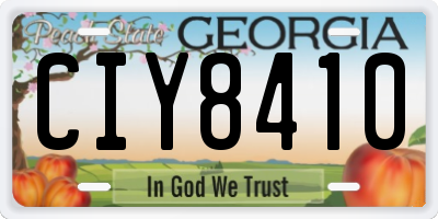 GA license plate CIY8410