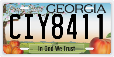 GA license plate CIY8411