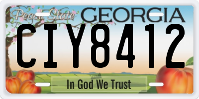 GA license plate CIY8412