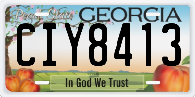 GA license plate CIY8413