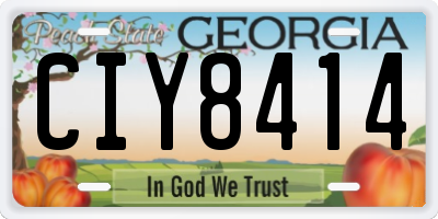 GA license plate CIY8414