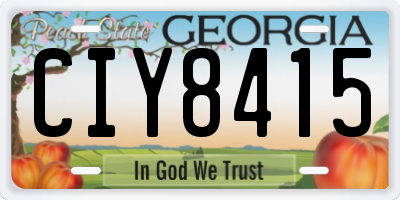 GA license plate CIY8415