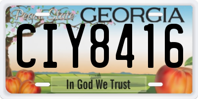 GA license plate CIY8416
