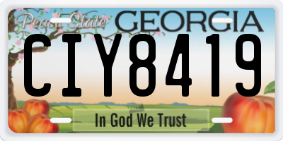 GA license plate CIY8419