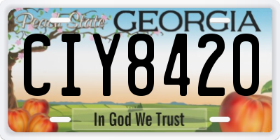 GA license plate CIY8420