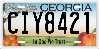 GA license plate CIY8421