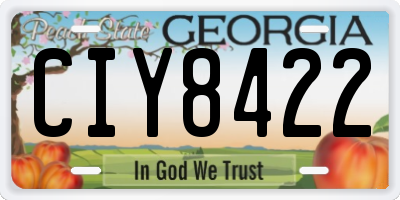 GA license plate CIY8422