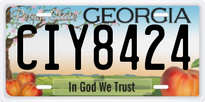 GA license plate CIY8424