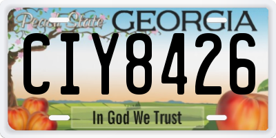 GA license plate CIY8426