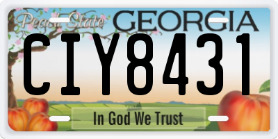 GA license plate CIY8431