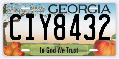 GA license plate CIY8432