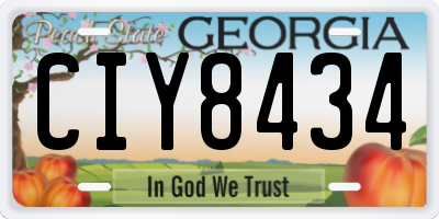 GA license plate CIY8434