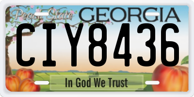 GA license plate CIY8436