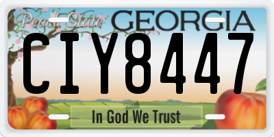 GA license plate CIY8447