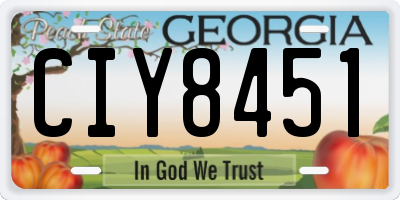 GA license plate CIY8451