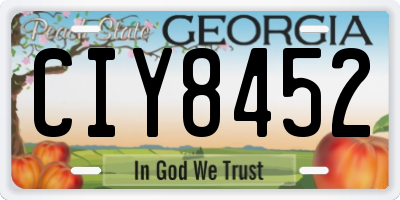 GA license plate CIY8452