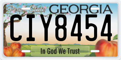 GA license plate CIY8454